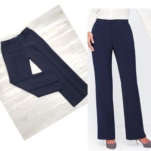 NEW Talbots RSVP Seasonless Crepe Trouser Navy Wide Leg Pants sz 4P